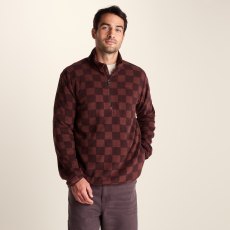 Tog24 Charlton 1/4 Zip Fleece Brown Checkerboard
