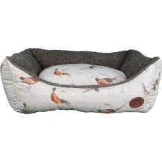 Pheasant Print Rectangle Dog Bed