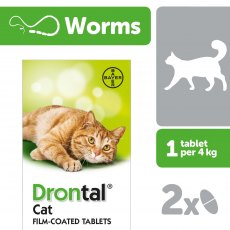 Drontal Cat Ellipsoid Tablets 2 Pack