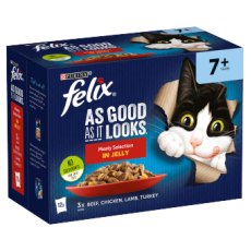 Felix As Good As It Looks Senior Meat Selection in Jelly Wet Cat Food 12x100g