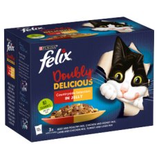 Felix As Good As It Looks Doubly Delicious Meat Selection In Jelly Wet Cat Food 12x100g