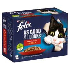Felix As Good As It Looks Meaty Selection In Jelly Wet Cat Food 12x100g
