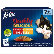 Felix As Good As It Looks Doubly Delicious Senior Meaty Selection In Jelly Wet Cat Food 12x100g