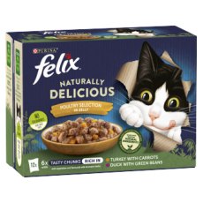 Felix Naturally Delicious Poultry Selection In Jelly Wet Cat Food 12x80g