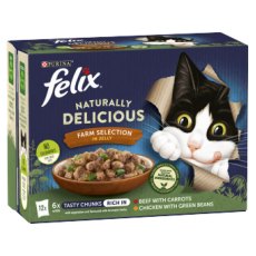 Felix Naturally Delicious Farm Selection In Jelly Wet Cat Food 12x80g