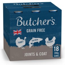 Butchers Grain Free Joints & Coat Turkey, Salmon & Chicken 18 x 390g