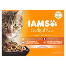 Iams Delights Land & Sea Collection In Gravy 12 x 85g