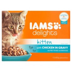 Iams Delights Kitten & Junior Chicken In Gravy 12x85g