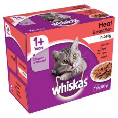 Whiskas 1+ Years Meat Jelly Pouch 12x100g