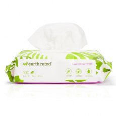 Earth Rated Compostable Lavender Grooming Wipes 100 Pack