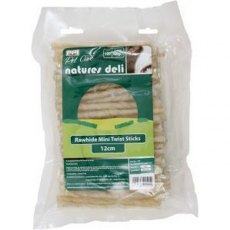 Natures Deli Rawhide Mini Twist Stick 100 Pack