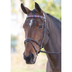 Shires Polo Browband Red/Navy