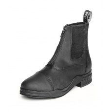 Hy Equestrian Wax Leather Zip Boot Black