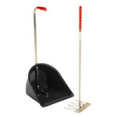 STUBBS Stable Mate Manure Collector with Long Handle Rake (S4585) Black
