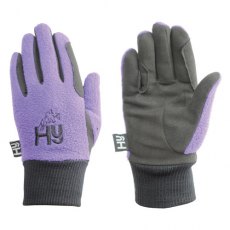 Hy Equestrian Children's Winter Two Tone Riding Gloves Black/Purple Child X Large