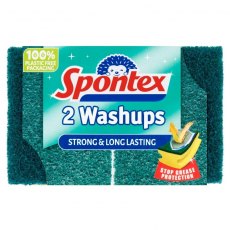 Spontex General Purpose Washups Sponge Scourers 2 Pack