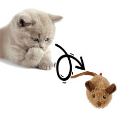 GiGwi Mouse Motion Activated Mouse Sound Cat Toy Brown