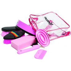 Roma 7 Piece Backpack Grooming Kit Pink
