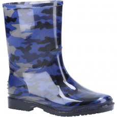 Cotswold Camouflage Kids Wellington Navy