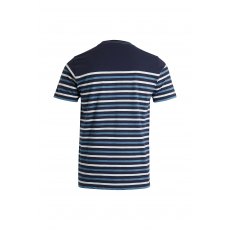 Weird Fish Lugano Organic Coastal Stripe Tee Navy