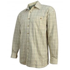 Hoggs Tattersall Fleece Lined Shirt Olive & Tan