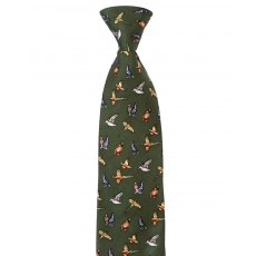 Hoggs Silk Mixed Birds Country Tie Green