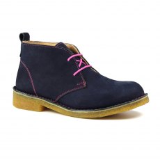 Lazy Dogz Dakota Leather Navy Boot