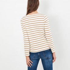 Joules Aubree Tan Striped Top Size 10