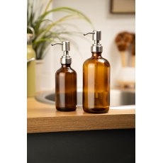 Amber Glass Pump Bottle