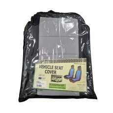 Drews Fabric Black & Grey Front Vehicle Seat Cover 2 Pack