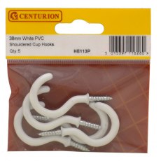 PVC Shouldered Cup Hook 5 Pack