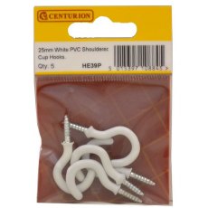 PVC Shouldered Cup Hook 5 Pack