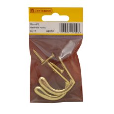 Brassed Wardrobe Hooks 37mm