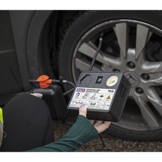Sealey Tyre Inflator & Emergency Puncture Sealant Kit 12V