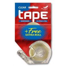 Clear Tape 33m With Dispenser & Extra Roll