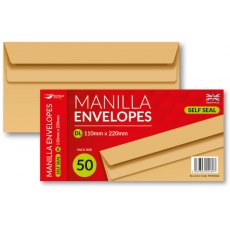 Manilla Self Seal DL Envelope 50 Pack