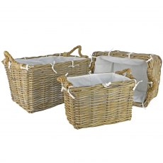 Hilton Rattan Basket Set 3 Pack