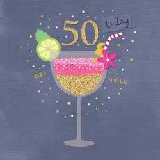 Birthday Card Age 50 Cocktails