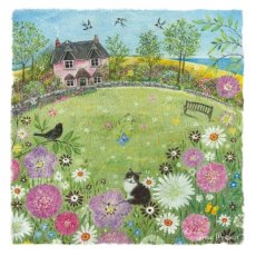 Country Lanes Card Pink Cottage