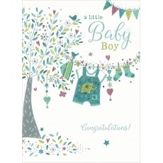 New Baby Boy Card Washing Line