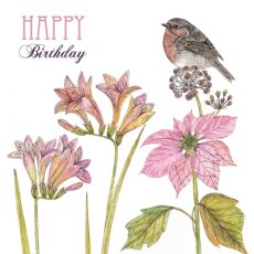 Birthday Card Freesia & Robin