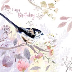Birthday Card Long Tailed Tit