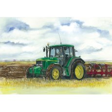 John Deere Ploughing Greetings Card