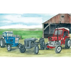 Three Classic Tractors Greetings Card