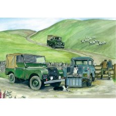 Three Land Rovers Greetings Card
