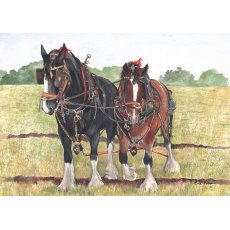 Heavy Horses Greetings Card