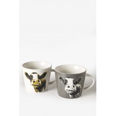 Moo Charcoal White Mug 2 Pack