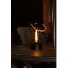 Round Metal Lantern Black