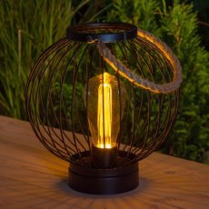 Round Metal Lantern Black