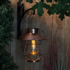 Solar Lantern With Bulb Copper